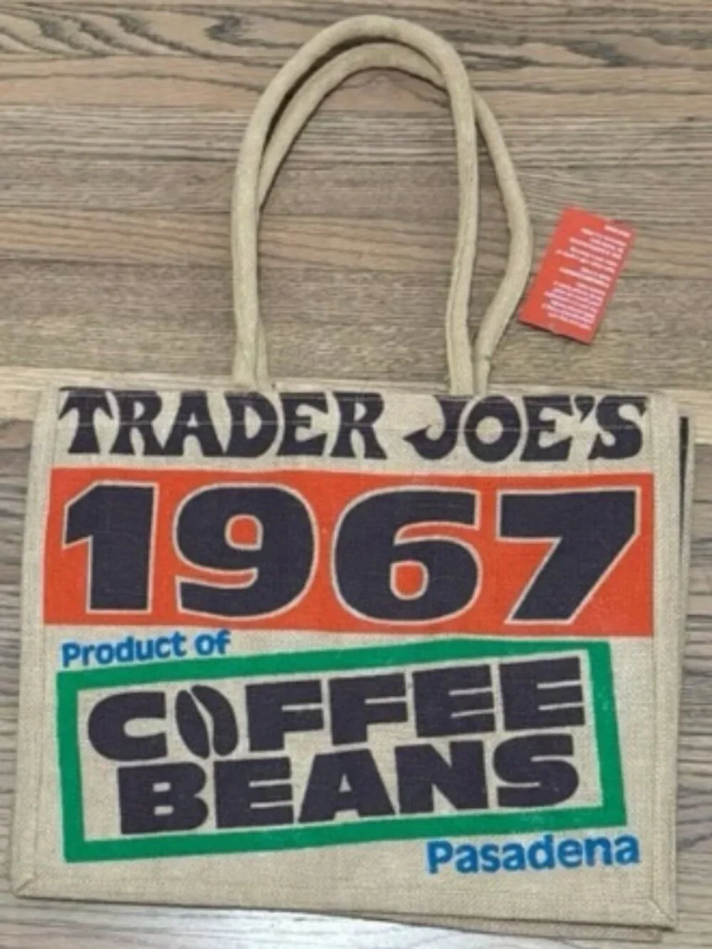 Trader Joe’s Tote Bag - 1967 Coffee Beans Limited Edition New w/ Tags Jute bag - Picture 1 of 5